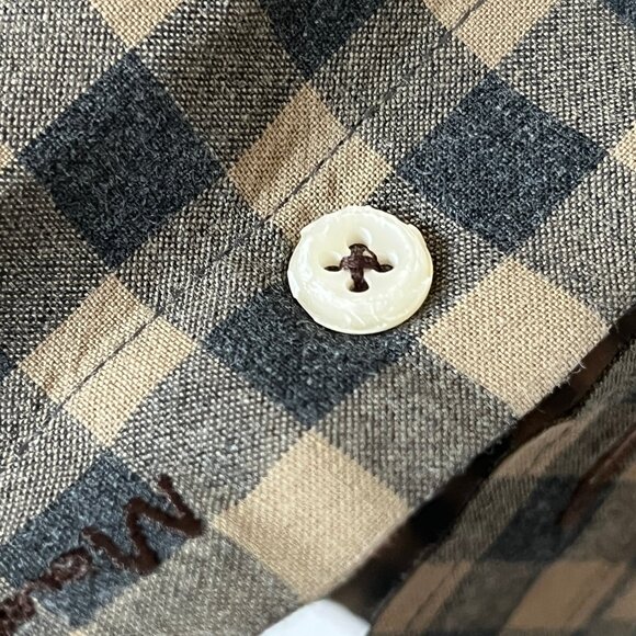 Massimo Dutti Long Sleeve Button Down Dress Shirt Slim Fit S Checkered Morocco - Picture 8 of 8